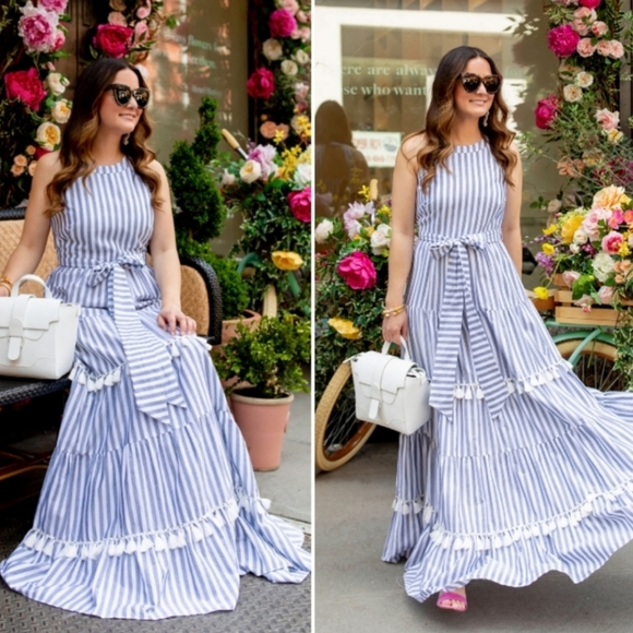 Eliza J Dresses & Skirts - Eliza J Striped Tassel Trim Maxi Dress✨NO OFFERS⚡ FIRM PRICE